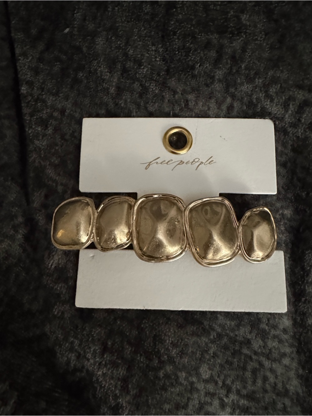 Free People Gold tone Rocky Pebble Statement Hair Clip